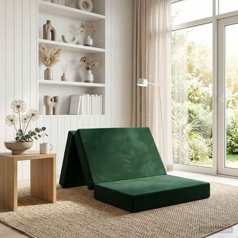 Sofá Cama Plegable 80 x 67 x 45 cm Verde oscuro (1/5)