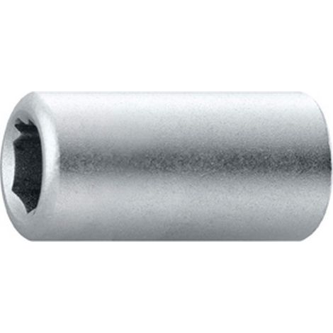 Empalme con de choque de 4 lados 1/4'', toma de Fuerza de hexagonal 1/4'', con resorte de sujeción, Largo total : 25 mm