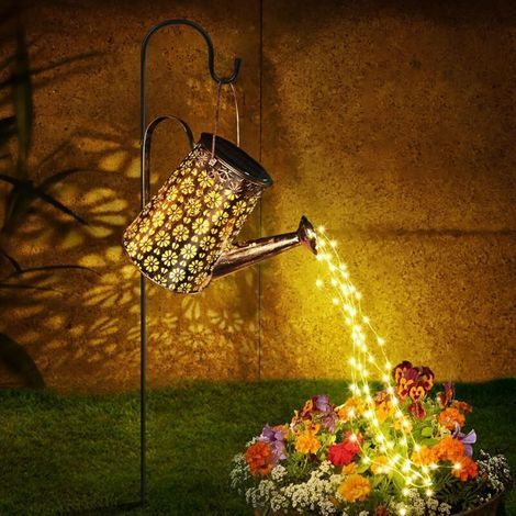 Arrosage solaire en prolongation avec des lumières, décor de jardin extérieur solaire étanche grande lanterne suspendue lumières paysage décorations extérieures pour la cour de jardin (1/5)