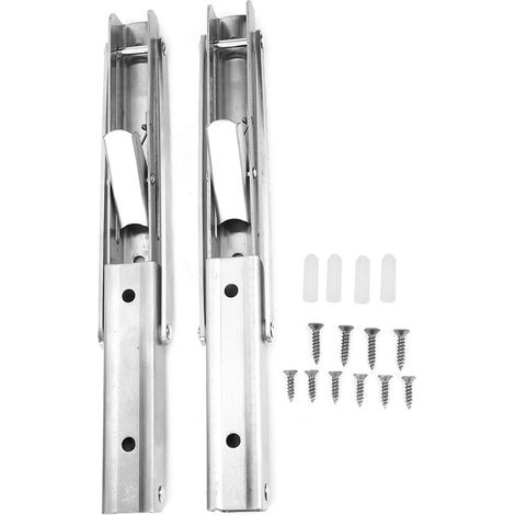 Lot de 2 supports muraux triangulaires en acier inoxydable, 25 cm, pour étagère pliante (1/5)