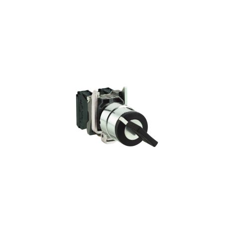 bouton tourn clé458a - 2 pos fixes - retrait 1 - 1f - d=22 - noir - schneider electric xb4bg2110