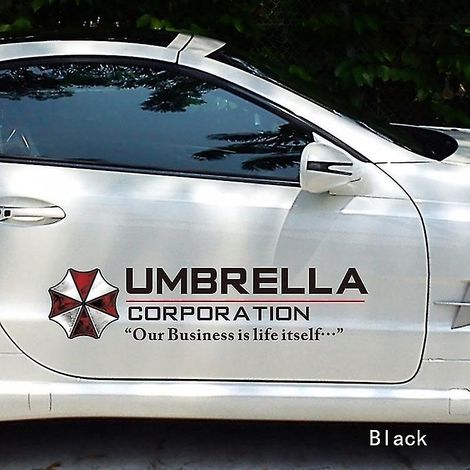 Autocollant porte Resident Evil Umbrella Corporation film réflectif vinyle voiture déco mallette biohazard stickers muraux accessoire auto (1/5)