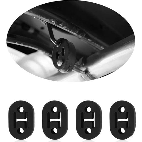 CSPARKV - Bloque de silenciador de escape de 2 orificios (4 unidades), de goma con orificio de 12 mm para coche, camión y SUV, accesorio universal para reducir el ruido (4 unidades)