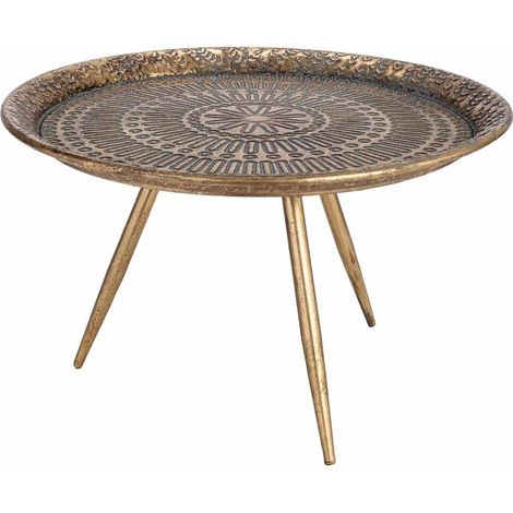 Centro de mesa de metal dorado 48x48x28h cm