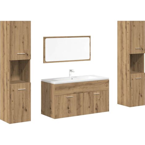 Ensemble de meubles salle de bain 4 pcs,Armoire de bain bois d'ingénierie CFW168822 (1/5)
