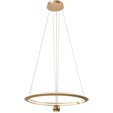 V-TAC Lampadario LED Sospensione Circolare Regolabile 46W 6201200mm Oro Bianco Naturale