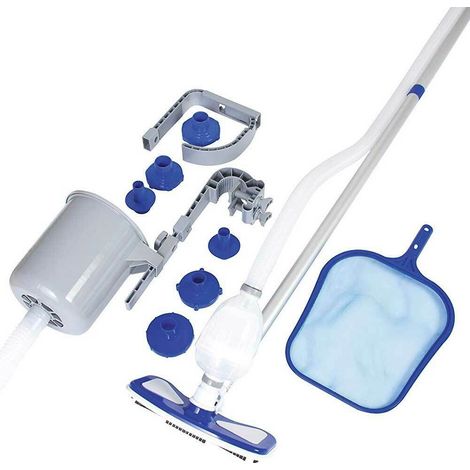 Kit Pulizia Acqua Piscina Aspiratore con Rete Setaccio Bestway Piscine