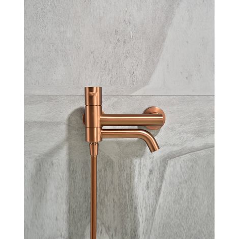 Exagonshop Miscelatore vasca con doccetta ottone oro rosa