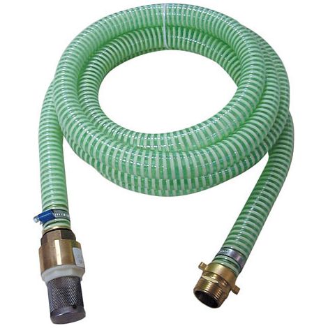 Güde – Kit de tuyau d'aspiration eau 4 m – Raccord Vario IG/AG 1' – Clapet de pied laiton avec filtre inox – Pour chantiers humides - KA 4 P