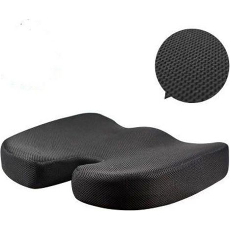 Coussin Siège Bureau - Coussin Mousse Mémoire Forme 45D Gel - Pour Chaise Bureau Voiture Fauteuil Roulant - 45 x 35 x 7 cm - Noir (1/4)