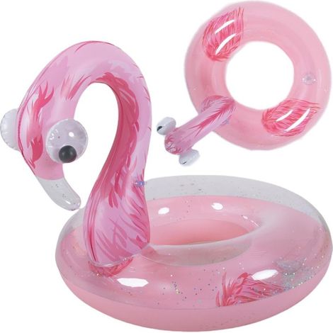 Accessoire de piscine jilong flamingo brokat anneau gonflable paillettes 76cm (1/3)