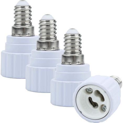 4X Douille de Lamp Adaptateur E14 à GU10 en Blanc - Jeu de 4 reformatage convertisseurs pour pour Ampoules LED (1/5)