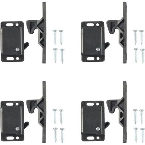 Lot de 4 serrures de porte d'armoire en ABS avec mécanisme de loquet à poussoir, serrures sécurisées pour placard et tiroir pour caravane, camping-car, bureau, installation facile-DOU