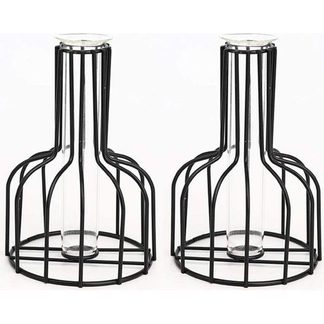 Deux vases en fer forgé noir, pour la décoration de table. (1/5)