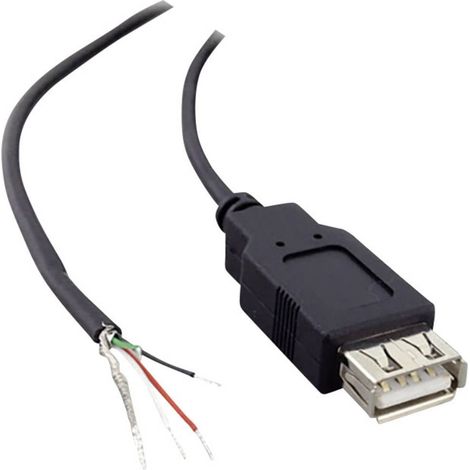 USB A femelle 2.0 avec extrémité de câble ouverte TRU COMPONENTS 1582675 1.80 m