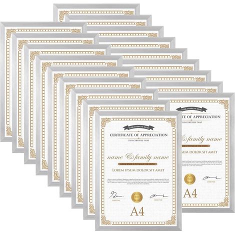 Bilderrahmen A4 18er Set Wand Tisch Büro Silber A4(21 x 29,7 cm) (1/5)