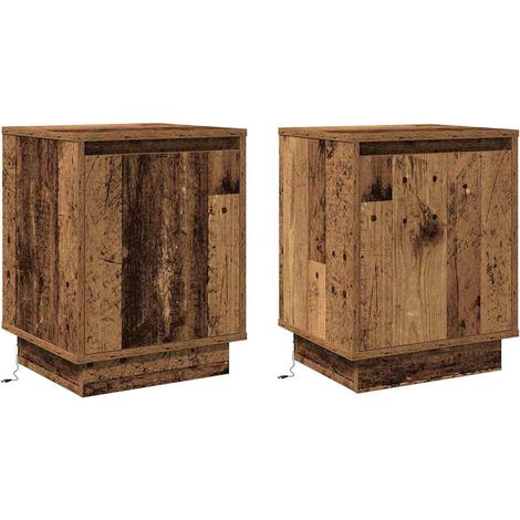 Maison Exclusive - Armadio da Notte 2 pcs Legno vecchio 39 x 34,5 x 50 cm (1/5)