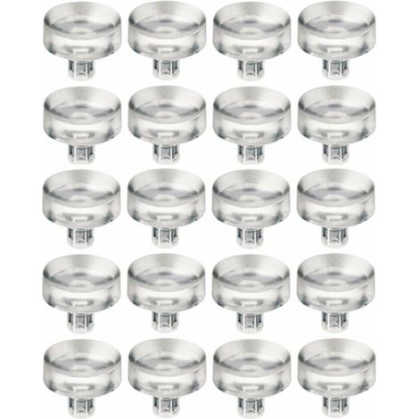 20x Support protecteur de plaques en verre miroir pivotant 15 x 5 x 5mm caoutchouc transparent à enfoncer Tablette Plateau Etagère Vitre Meuble Table Chevet Tampon Pare chocs Coussinet Protection (1/2)
