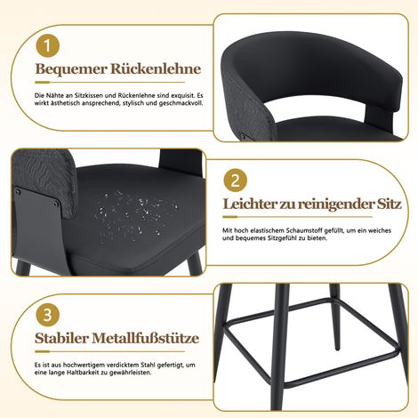 Fauteuil de salle à manger rembourré moderne avec dossier et accoudoirs, chaise minimaliste pour maison, cuisine, hôtel, showroom, style mid-century, lot de 1 (1/5)