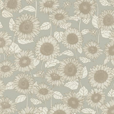 BRICOFLOR Papier peint Beige / Crème - Papier peint Fleuri - 10,05 x 0,53 m (1/5)