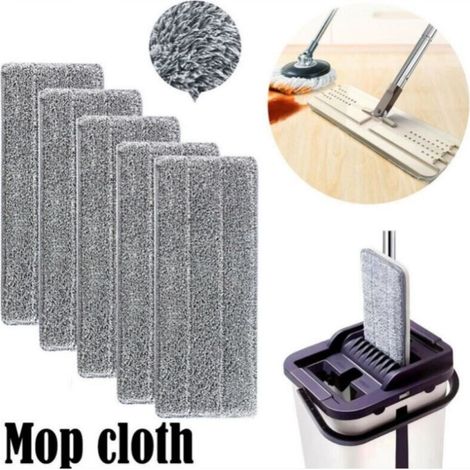 5 pièces Serpillères en Microfibre pour Balai Lave-Sol Housse de Nettoyage de Rechange Vadrouille La Tête de Ménage de Vadrouille pour Balai Plat Nettoyage en Microfibre/Lingettes de Nett (1/5)