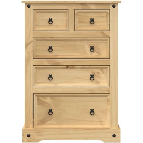 vidaXL Kommode Corona 80x43x114 cm Massivholz Kiefer