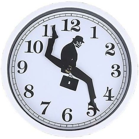 Comédie britannique inspirée Ministry Of Silly Walk Horloge murale Comédien Home Decor(Blanc) (1/5)