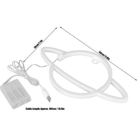 Fdit Applique murale Néon Lampe LED Forme de Planète Ornement pour Décoration de Fête de Chambre en multicolore NEON (1/4)