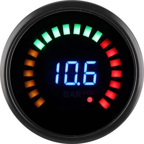 Voltmètre universel Turbo Boost, 52mm, affichage numérique LED, 12V, 2 en 1, cadran noir (1/5)