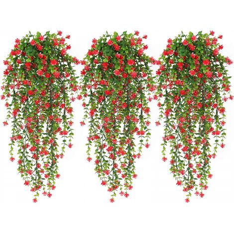 plantes suspendues simulées fleurs artificielles vignes pour décoration intérieure mariage jardin mural 3 pièces