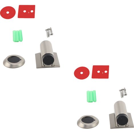 Butée porte magnétique zinc allié dissimulée anti-collision – Sol maison bureau chambre fil argent 2 sets, quincaillerie (1/5)