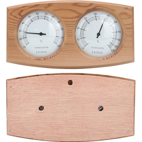 Thermomètre-hygromètre 2 en 1 en bois, accessoire pour sauna et hammam (1/5)
