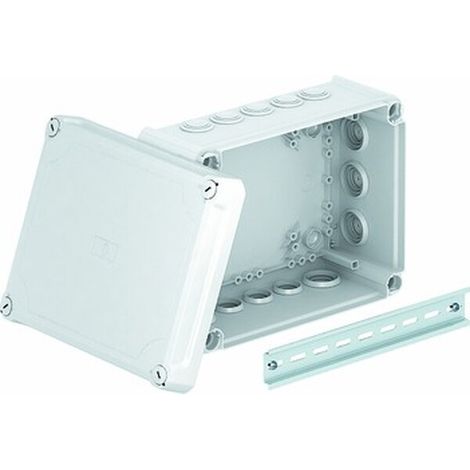 OBO Bettermann Kabelabzweigkasten mit hohem Deckel 240x190x115 Polypropylen / Polycarbonat lichtgrau RAL 7035, 2007716