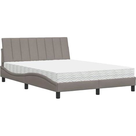 Maison Exclusive - Bett mit Matratze "Hanko" Taupe 140x190 cm Sto (1/5)