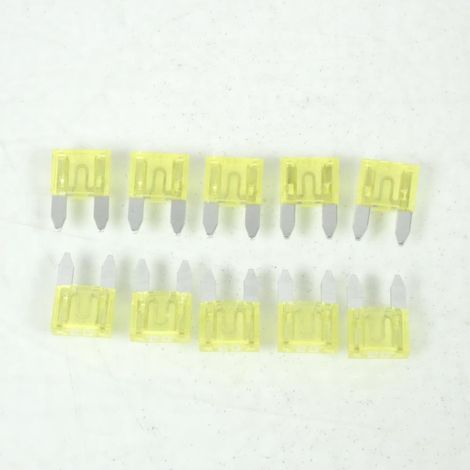 Lot de 10 fusibles 20A miniature plats enfichables RSM pour auto (1/2)