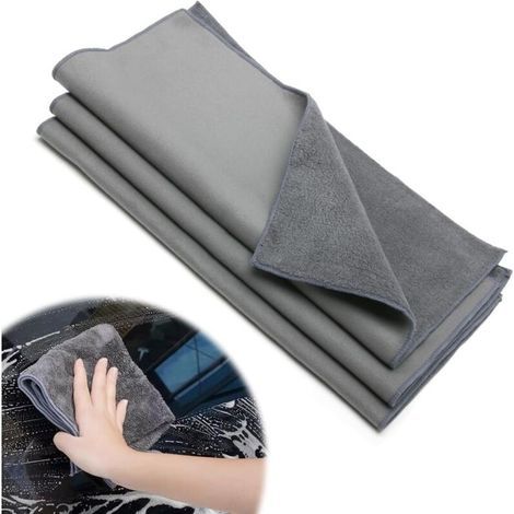 paños de limpieza de 30x30 cm, paños de microfibra reutilizables para ventanas, sin marcas, extremadamente absorbentes, universales para cocina, baño y coche (gris). (1/5)