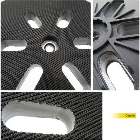 Plateau De Ponçage - 150 mm - Pour Ponceuse Excentrique - 6 Trous - Fixation Velcro - 1 Pièce (1/5)