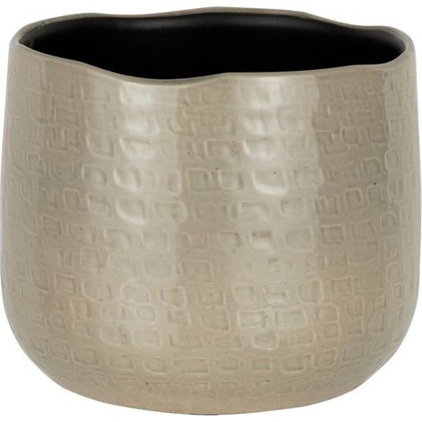 Cache-Pot en Céramique "Yuella" 19cm Gris Clair