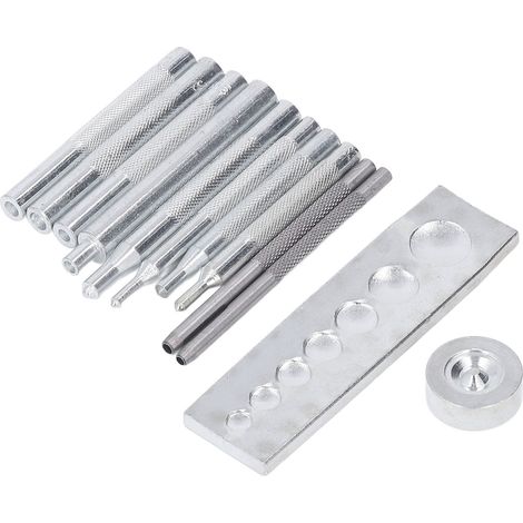 Ensemble de 12 outils de perçage manuels, poinçon à cuir DIY haute dureté et antirouille, comprend une base universelle pour une utilisation domestique. (1/5)