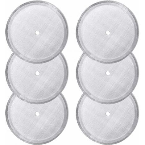 6 Pièces filtres à tamis de rechange pour presse française, filtres à mailles réutilisables en acier inoxydable pour cafetières à pression françaises universs de 800 ml(10.3cm) (1/4)