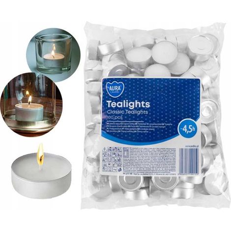 AURA Tealights Classic 4.5h 100 pezzi p15-100 (1/5)