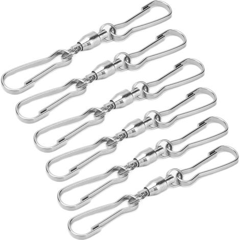 Lot de 10 crochets de suspension en acier inoxydable rotatifs à 360° pour mangeoires à oiseaux et carillons éoliens (7 cm). (1/5)