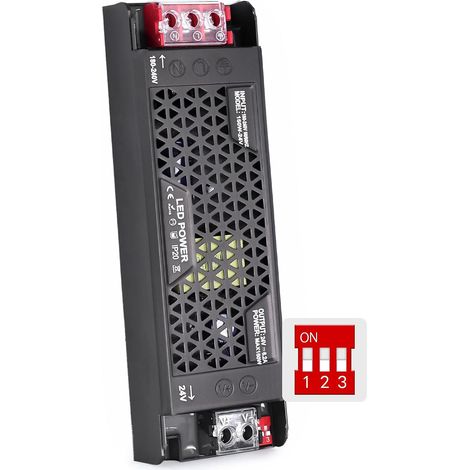 Transformateur LED 220V 24V 150W Alimentation Dimmable Basse Tension Driver 220V AC à 24V DC 6.2A Ultra Mince Convertisseur Transfo Constante Intérieur Transformateur pour LED Bande Lumineuse (1/5)