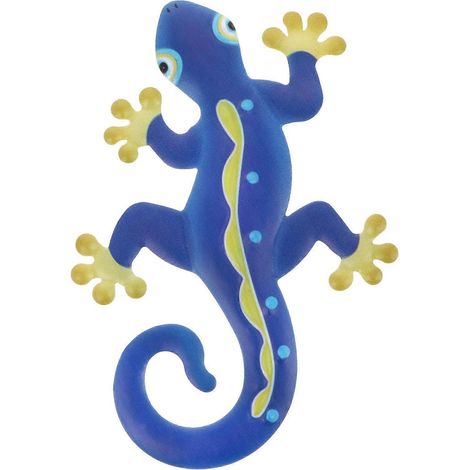 Décoration murale gecko en métal compatible avec 1 pendentif suspendu en fer bleu (1/5)