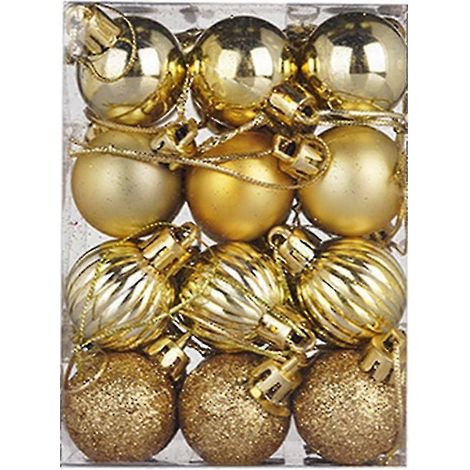 Adornos navideños de 30 mm, bolas de Navidad para árbol, adornos colgantes para fiestas y hogar, 24 piezas, n.º 4152 (1/3)