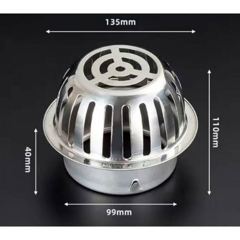 Drain de toit rond en inox anti-blocage – idéal balcon & jardin (1/4)