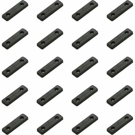 – Lot de 20 patins glisseurs en plastique noir – Pieds de meuble à visser 50 x 14 x 5mm – Protection sol pour chaises et tables