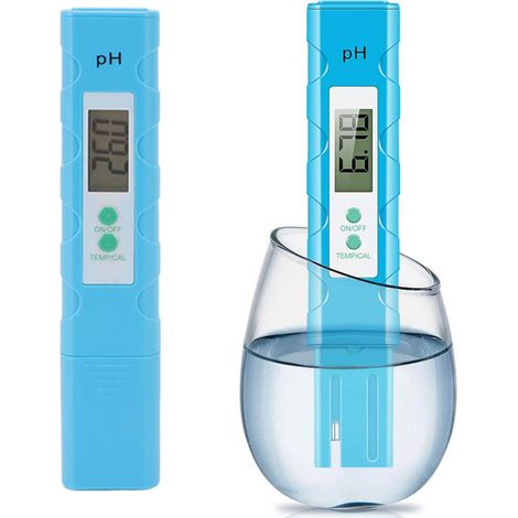 Hochpräziser, hellblauer, tragbarer digitaler Temperaturmessgerätstift für Aquarien und Schwimmbäder, pH-Tester. (1/5)