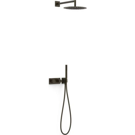 Kit douche robinet thermostatique encastré à 2 voies B‑system Noir Bronze - TRES 30735204KMB