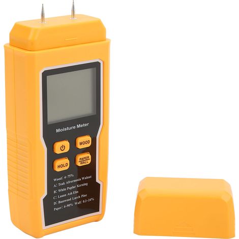 Holzfeuchtemessgerät mit Stiften, großem hintergrundbeleuchtetem LCD-Display, für Brennholz, Papier und Wandmaterialien, 2 Stifte (1/5)